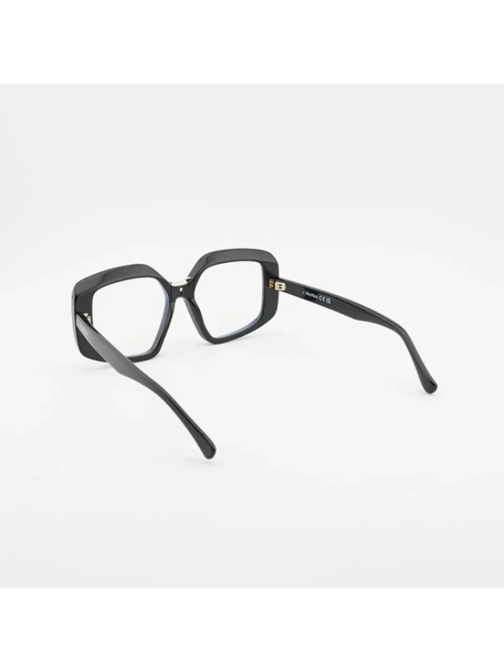 Max Mara MM5131-B 001 Eyeglasses Black 53mm Geometric Frame, Blue Light Block